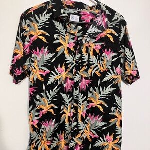 Hurley tropical print surf aloha shirt M